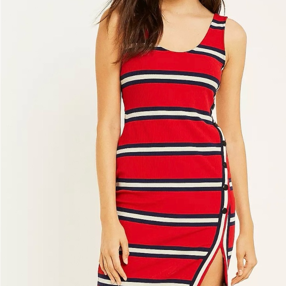 Urban Outfitters Homecoming Bodycon Knit Dress Red Stripe Size M
